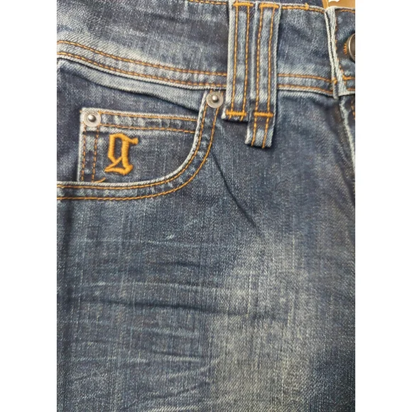 New John Galliano Bronze Silver Gold Big G Low-Rise Flare Jeans Denim Sz 24 …